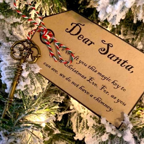 Antique Style Magic Santa Key with Poem - Picture 1 of 1